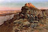 Charles Marion Russell Canvas Paintings - Planning the Attack
